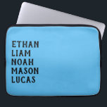 Custom Name Vertical Minimal Text Design Laptop Sleeve<br><div class="desc">A clean and modern custom name design featuring a vertical list of names aligned to the right side. Simple yet stylish typography creates a minimal aesthetic that fits perfectly on apparel, accessories, and gifts. Ideal for personalization, this design allows you to showcase meaningful names in a sleek and contemporary layout—perfect...</div>