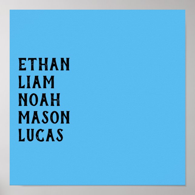Custom Name Vertical Minimal Text Design Poster (Front)