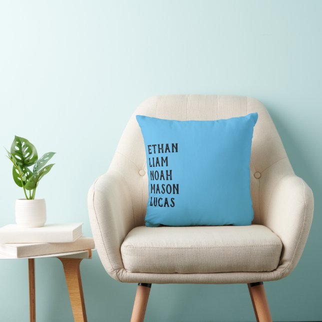 Custom Name Vertical Minimal Text Design Throw Pillow (Chair)