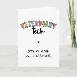 Custom Name Veterinary Tech Vet Technician Card