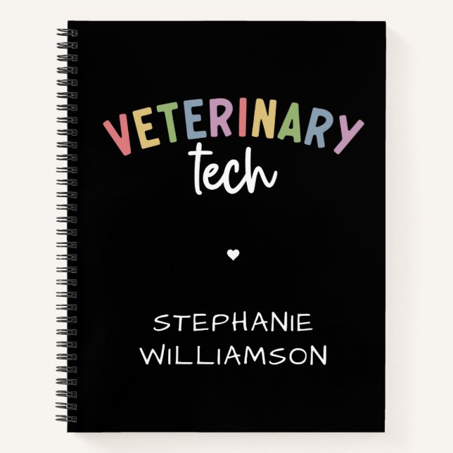 Custom Name Veterinary Tech | Vet Technician Notebook (Front)