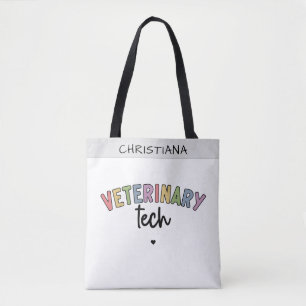 Custom Name Veterinary Tech Vet Technician Tote Bag