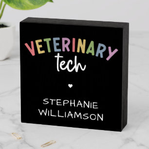 Custom Name Veterinary Tech Vet Technician Wooden Box Sign