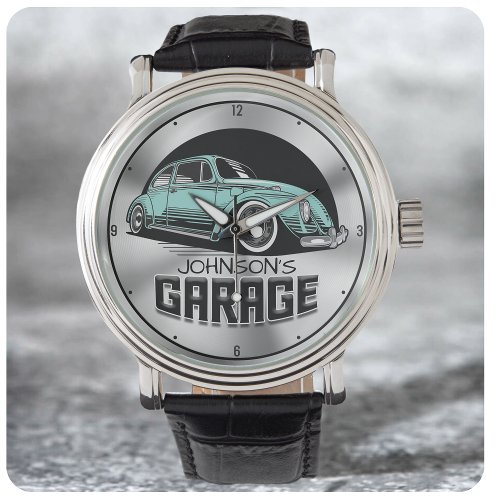 Custom NAME Vintage Air_Cooled VDub Car Garage Watch