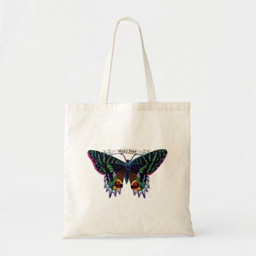 Custom Name Vintage Butterfly Moth Cottagecore Tot Tote Bag