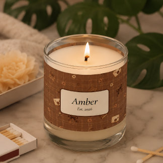 Custom Name Vintage Cozy Book Readers Gift Scented Candle