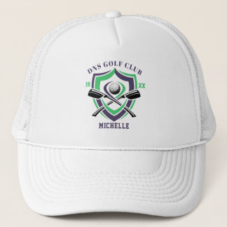 Custom Name Vintage Crest Golf Cap