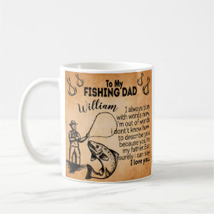 Custom Name Vintage Fishing Dad with Message Coffee Mug