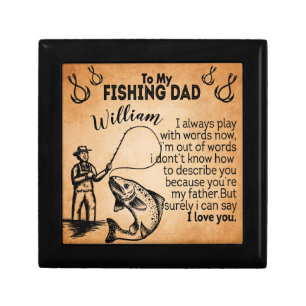 Custom Name Vintage Fishing Dad with Message Gift Box
