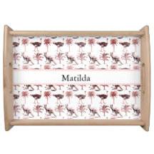 Custom Name Vintage Kangaroo & Ostrich Toile