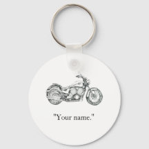 Custom Name Vintage Motorbike Keychain