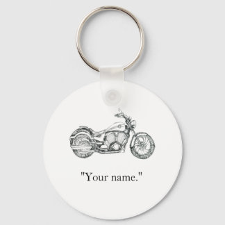 Custom Name Vintage Motorbike Keychain
