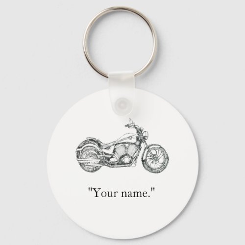 Custom Name Vintage Motorbike   Keychain