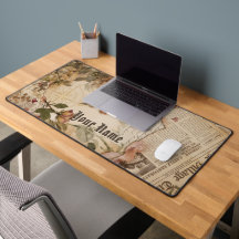 Custom Name Vintage Newspaper Floral Aesthetic