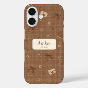 Custom Name Vintage Ribbon & Book Readers Gift iPhone 16 Case