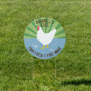 Custom Name Vintage Sign Look Fresh Eggs