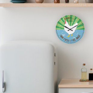 Custom Name Vintage Sign Look Fresh Eggs Large Clo Large Clock