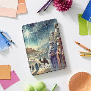 Custom Name Vintage Watercolor Three Wise Men iPad Pro Cover