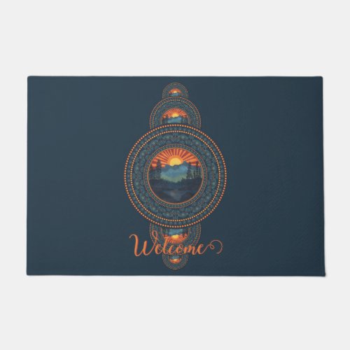 Custom Name Vintage Wilderness Ornamental Mandala Doormat