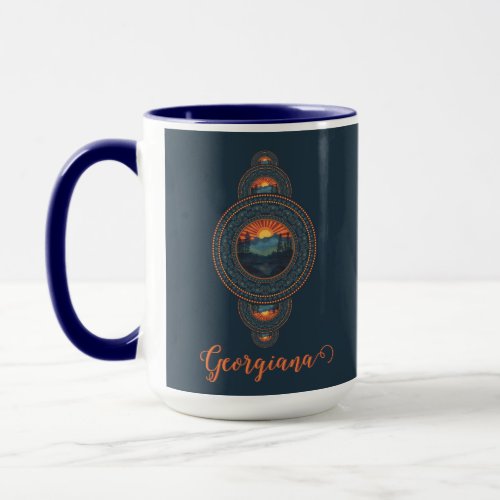 Custom Name Vintage Wilderness Ornamental Mandala Mug