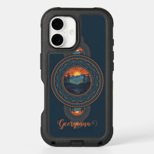 Custom Name Vintage Wilderness Ornamental Mandala iPhone 16 Case