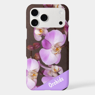 Custom Name Violet White Orchid Close-Up Photo iPhone 17 Pro Max Case