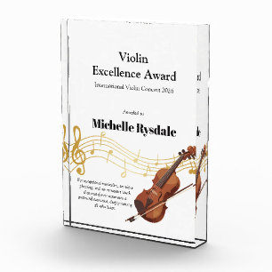 Custom Name Violin Excellence Award