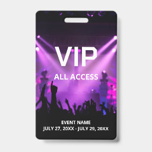 Custom Name VIP All Access Pass Badge