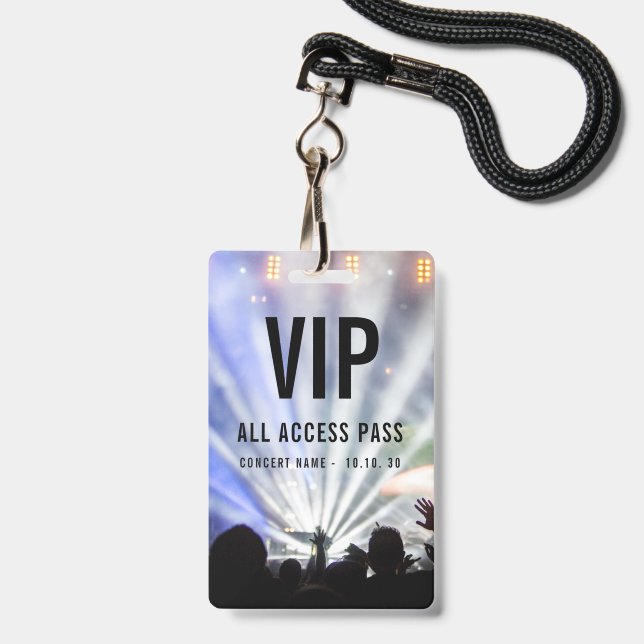 Custom Name VIP All Access Pass Concert Badge | Zazzle