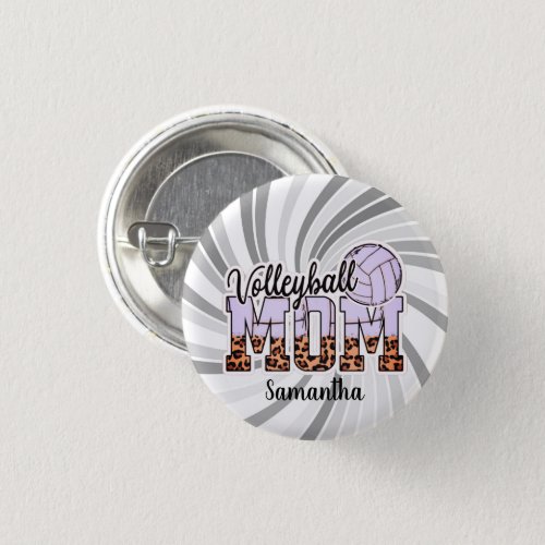 Custom Name Volleyball Mom  Mothers Day Button