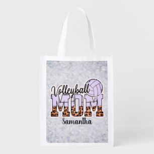 Custom Name Volleyball Mom   Mother's Day Grocery Bag