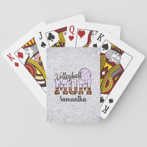 Custom Name Volleyball Mom  Mothers Day Playing Cards