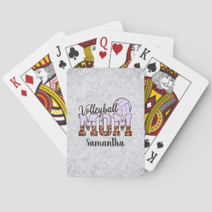 Custom Name Volleyball Mom Mother's Day Poker Cards