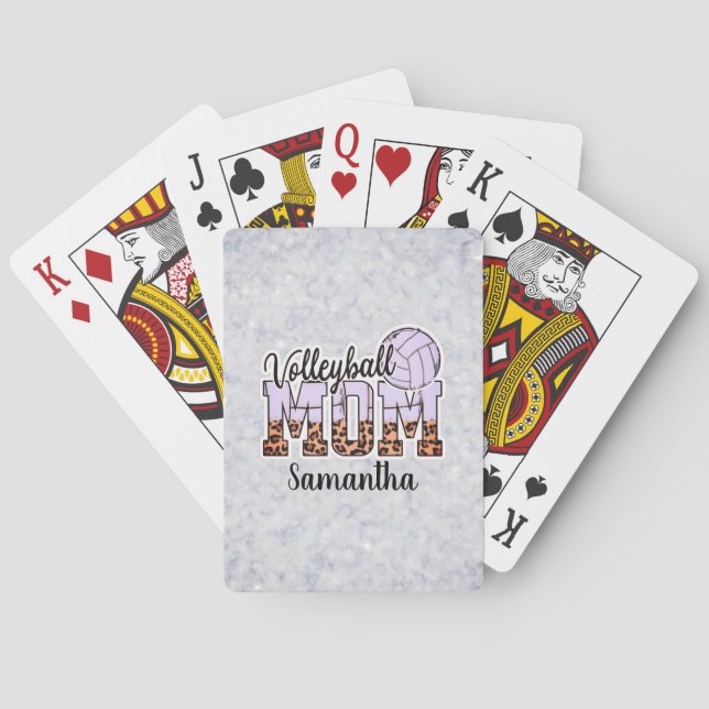 Custom Name Volleyball Mom | Mother's Day Poker Cards (Back)