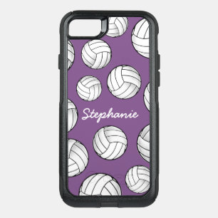 Custom Name Volleyball Purple OtterBox Commuter iPhone SE/8/7 Case