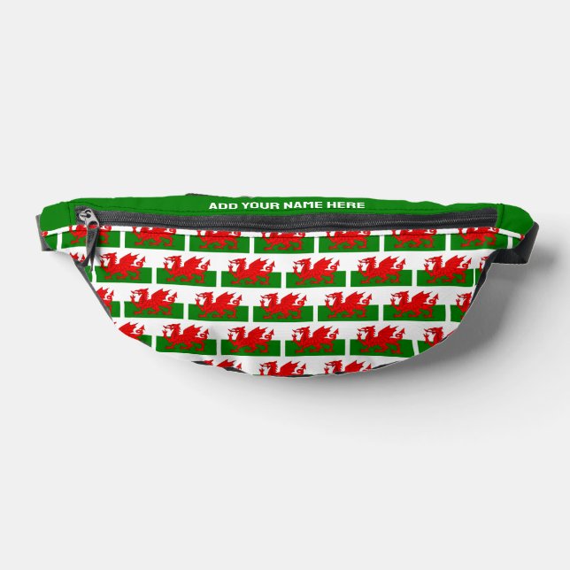 Custom Name WALES WELSH FLAG Fanny Pack (Lay Down)