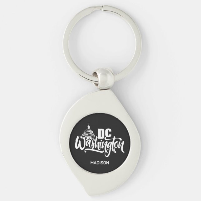Custom Name Washington DC Keychain (Front)