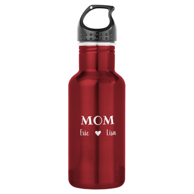 Custom Name Water Bottle for Mom Elegant Simple  (Front)