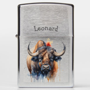 Custom Name Water Buffalo Wildlife Animal Nature Zippo Lighter