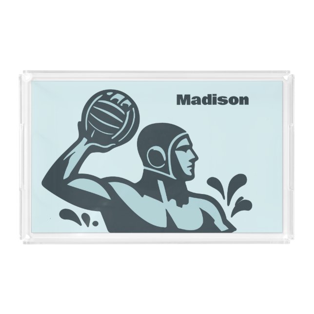 Custom Name Water Polo Acrylic Tray (Front)