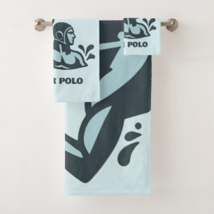 Custom Name Water Polo Bath Towel Set