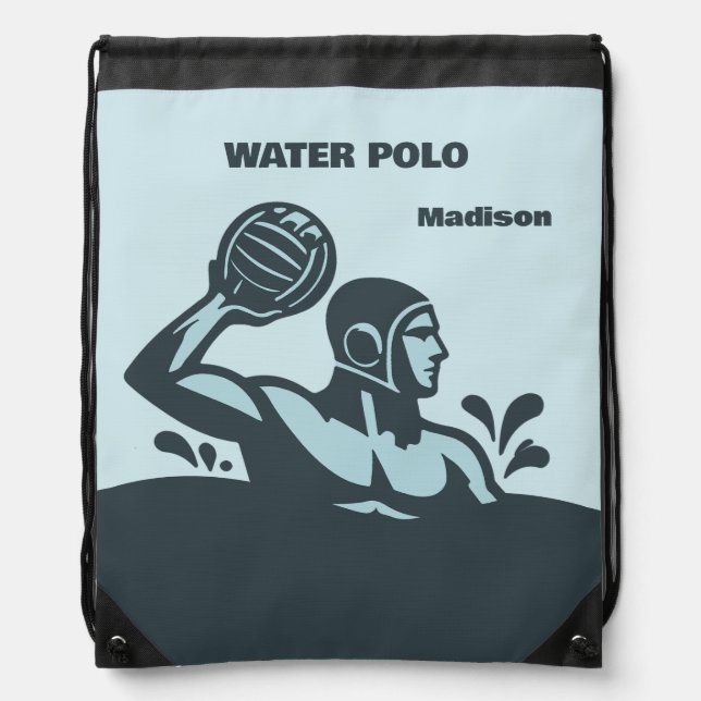 Custom Name Water Polo Drawstring Bag (Front)