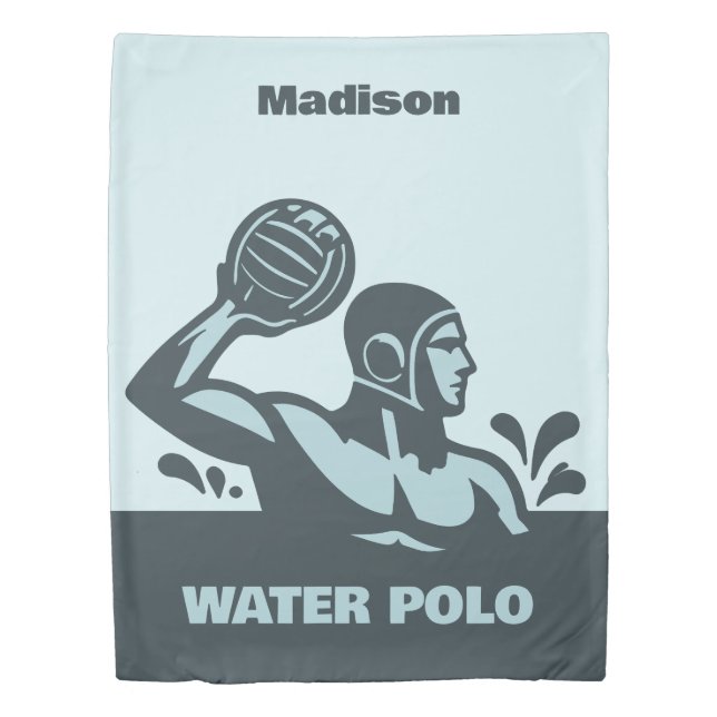 Custom Name Water Polo Duvet Cover (Front)