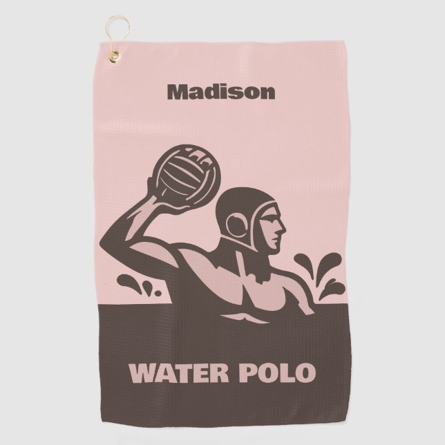 Custom Name Water Polo Golf Towel (Front)