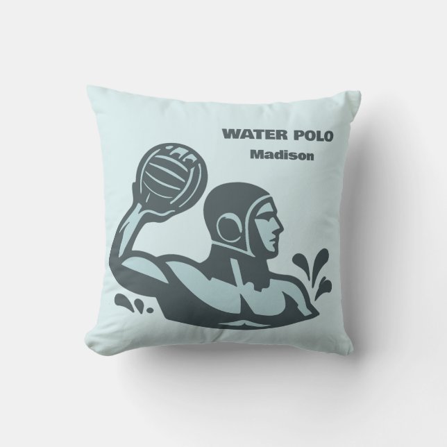 Custom Name Water Polo Outdoor Pillow (Front)
