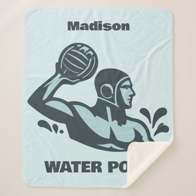 Custom Name Water Polo Sherpa Blanket (Front)