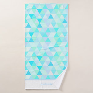 Custom name watercolor aqua abstract modern Towel