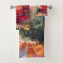 Custom Name Watercolor Nature Colorful Red Green