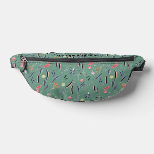 Custom Name Watercolor Print Floral Fanny Pack