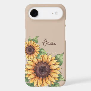 Custom Name Watercolor Sunflower Rustic iPhone 17 Air Case